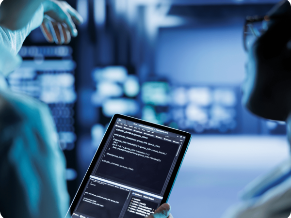 Modern computer technology with digital interface elements